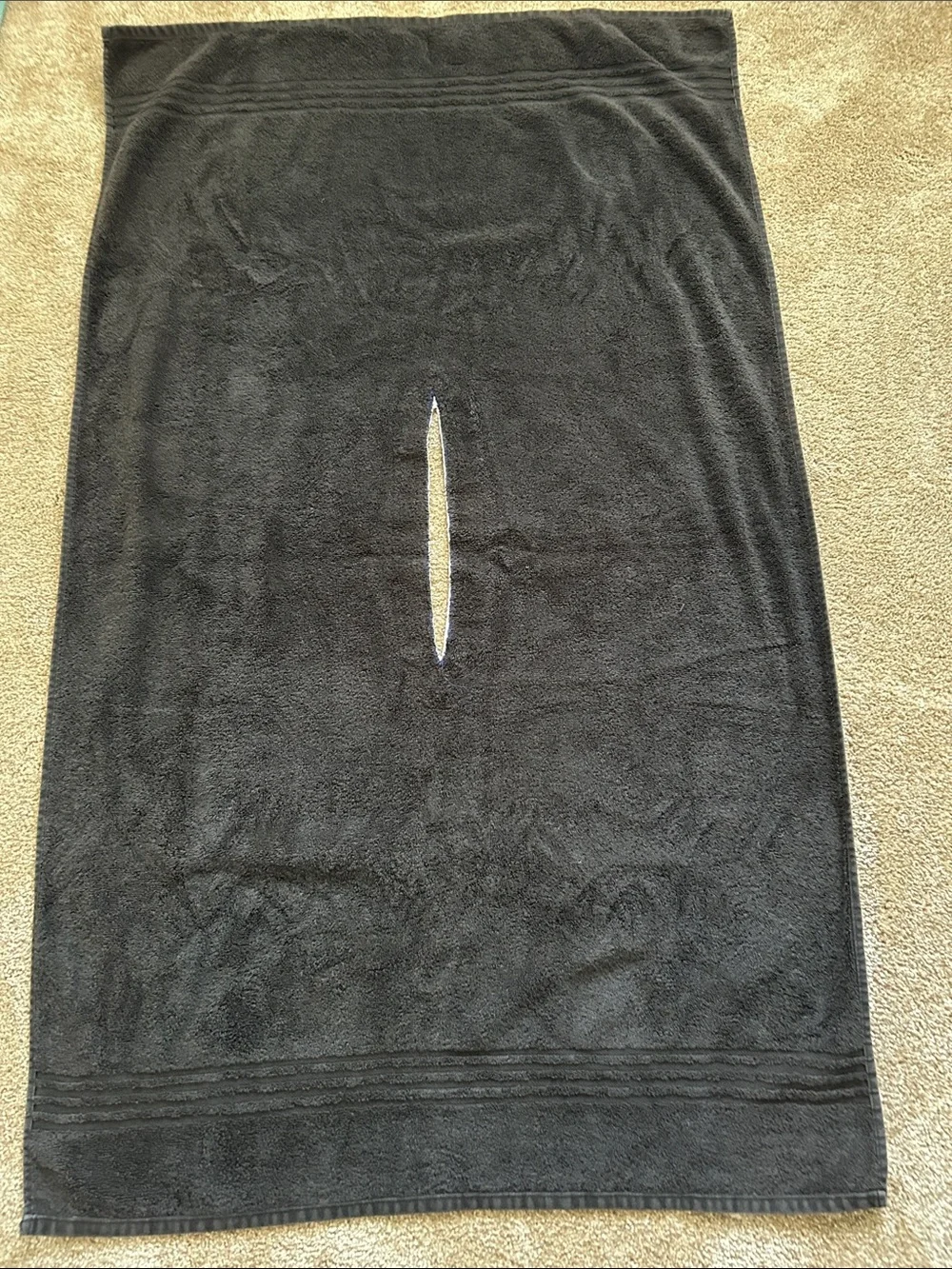 Black Beach/Pool Towel with Logo Tab